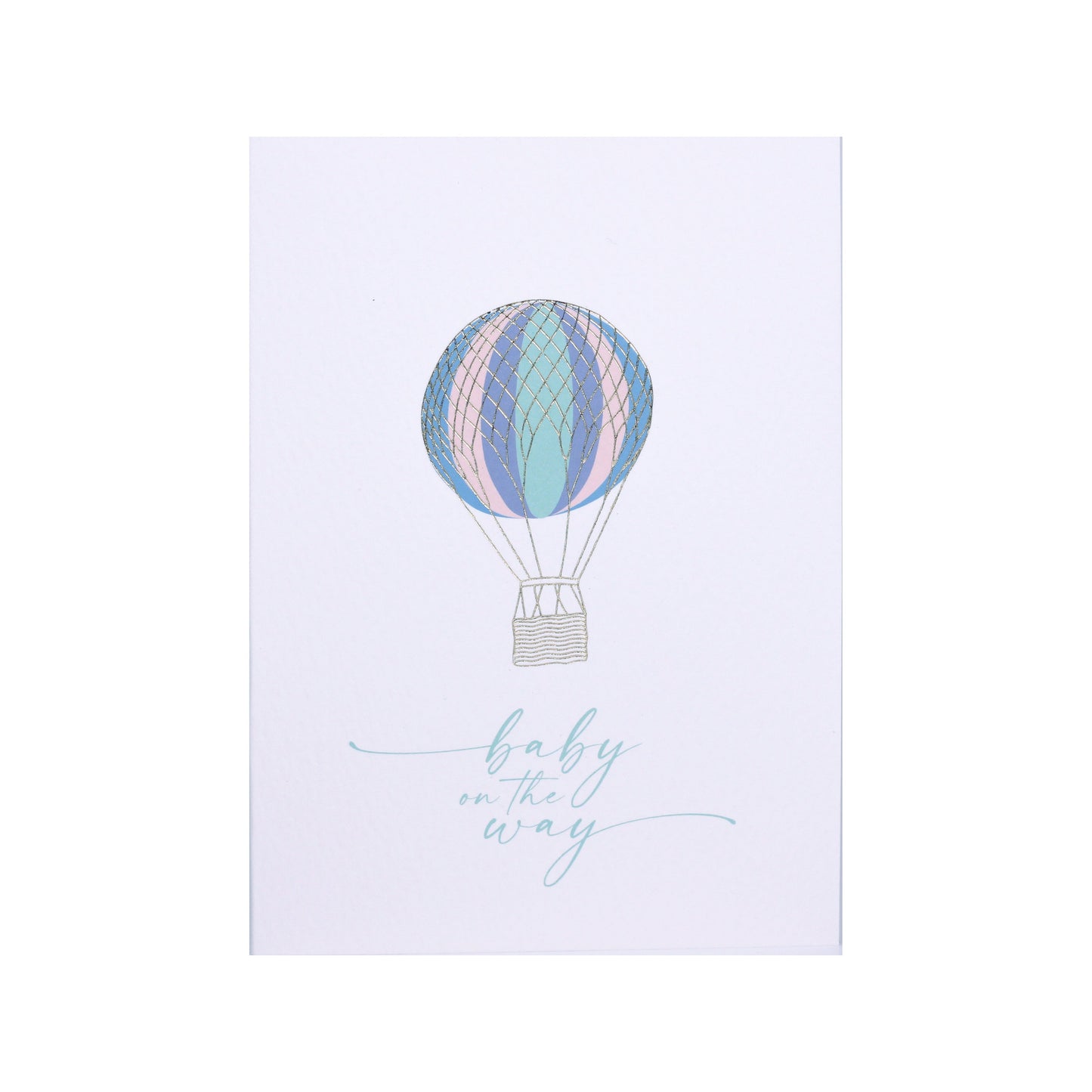 Up and Away Pastel Hot Air Balloon Baby On The Way Card
