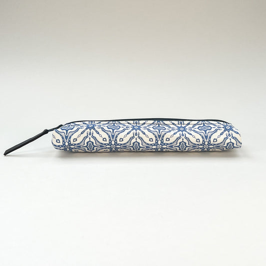 Blue Tile Slim Pencil Case