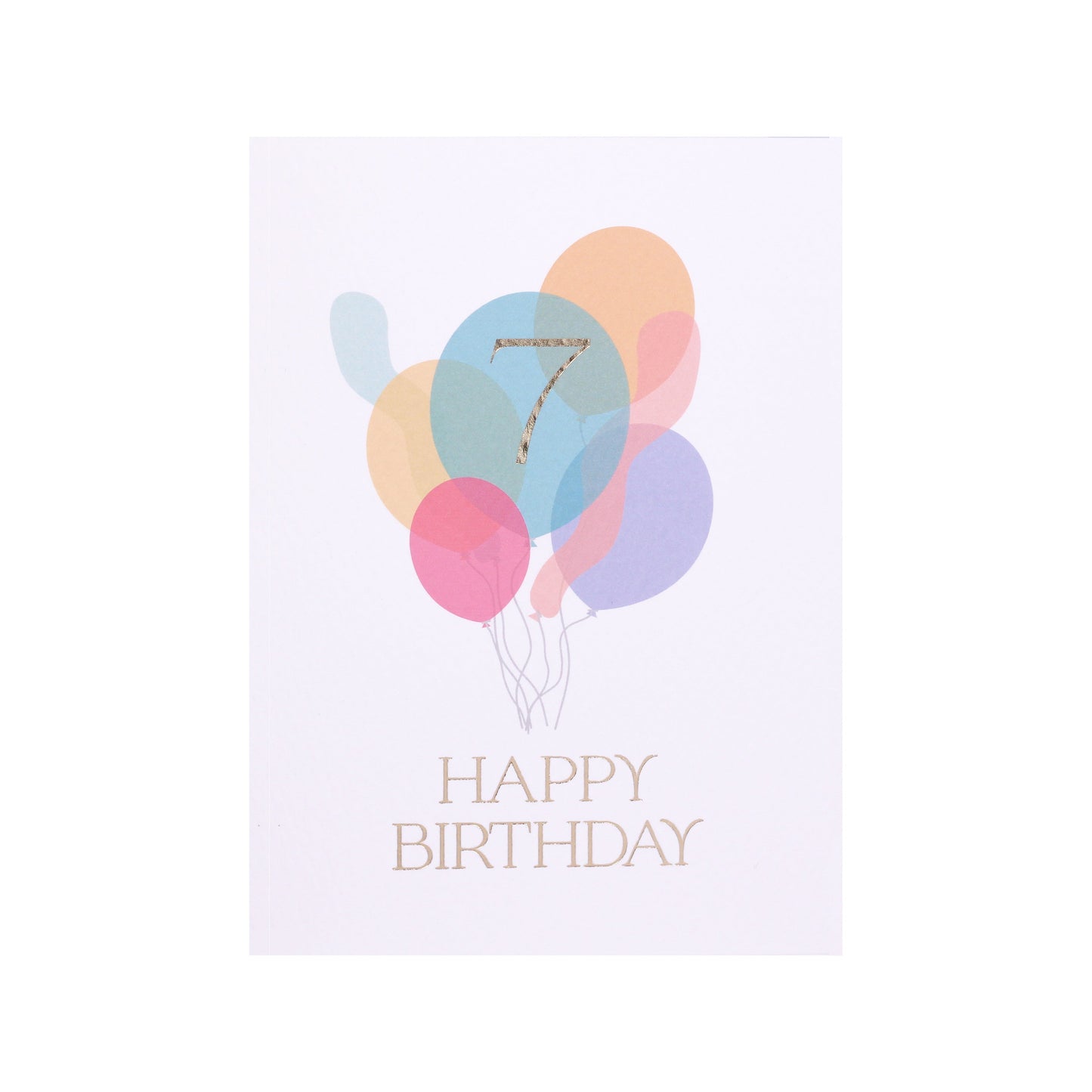 Seventh Birthday Balloon Bunch Card