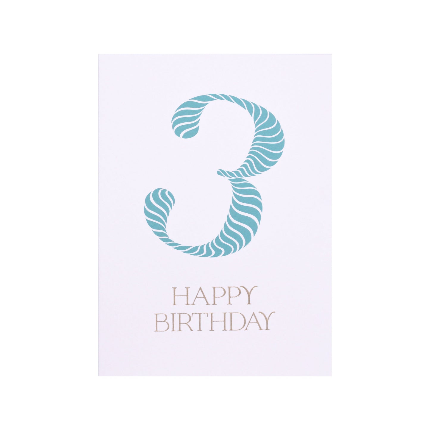 Birthday Stripes Teal Third Birthday Card