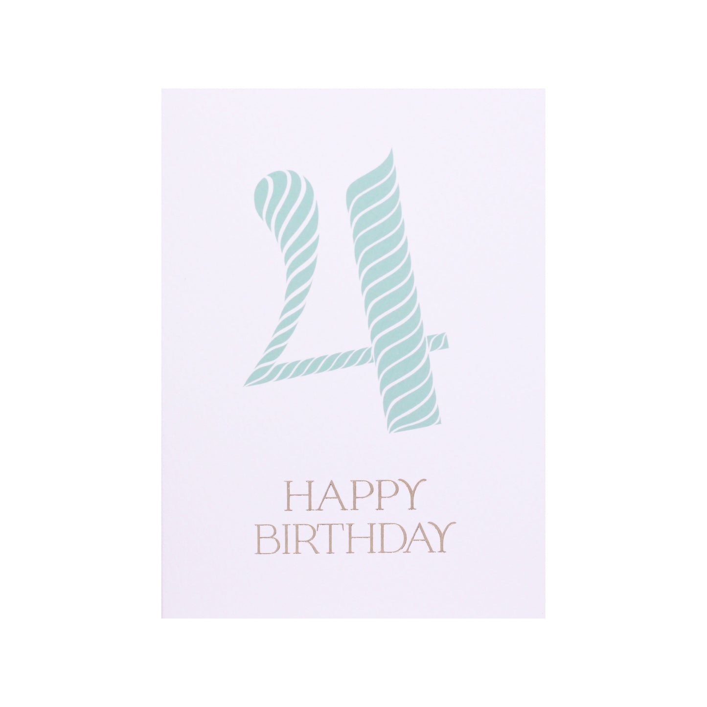 Birthday Stripes Duck Egg Fourth Birthday Card