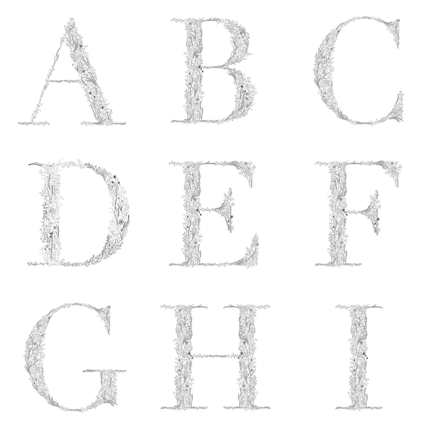Floral & Botanical Personalised Initial Print