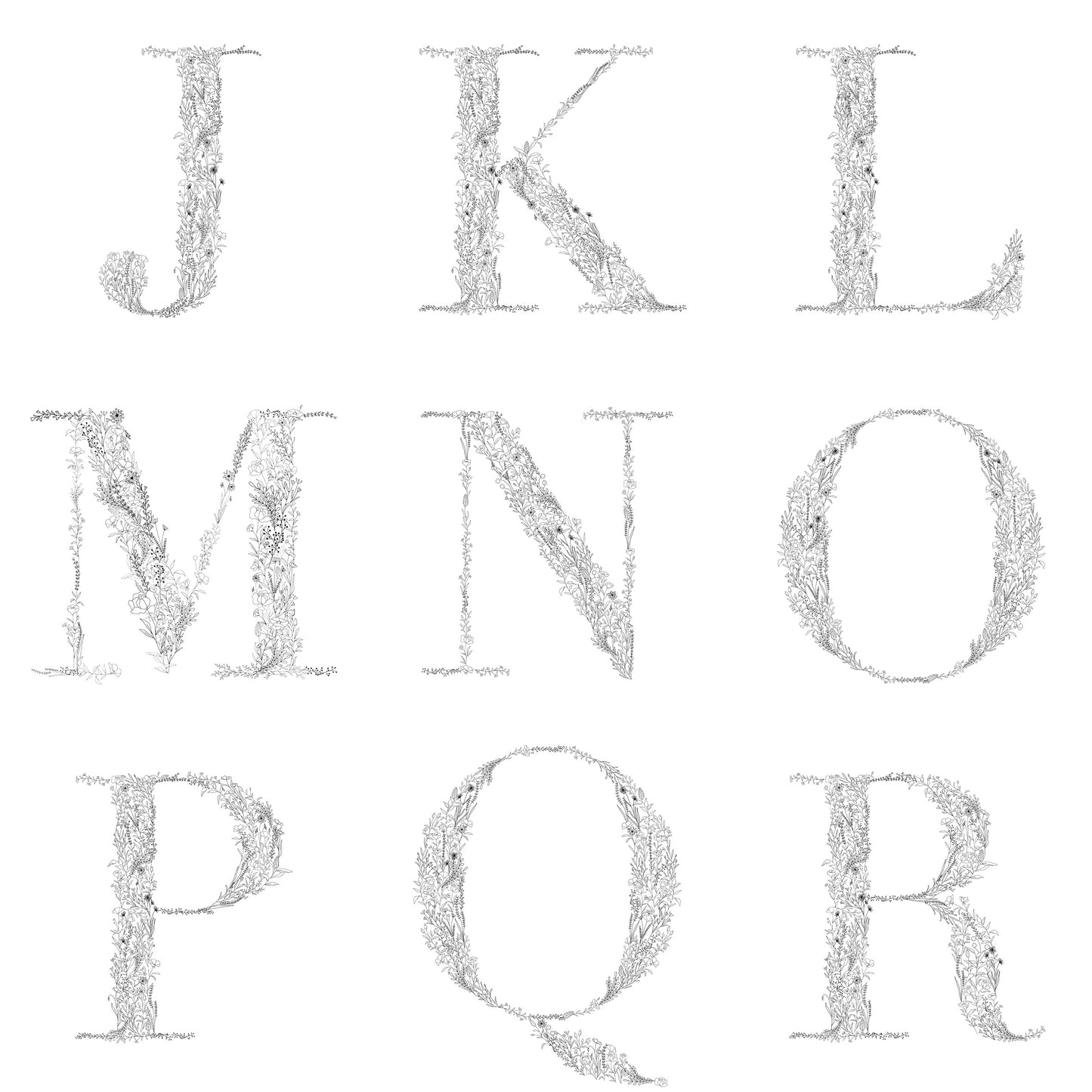 Floral & Botanical Personalised Initial Print