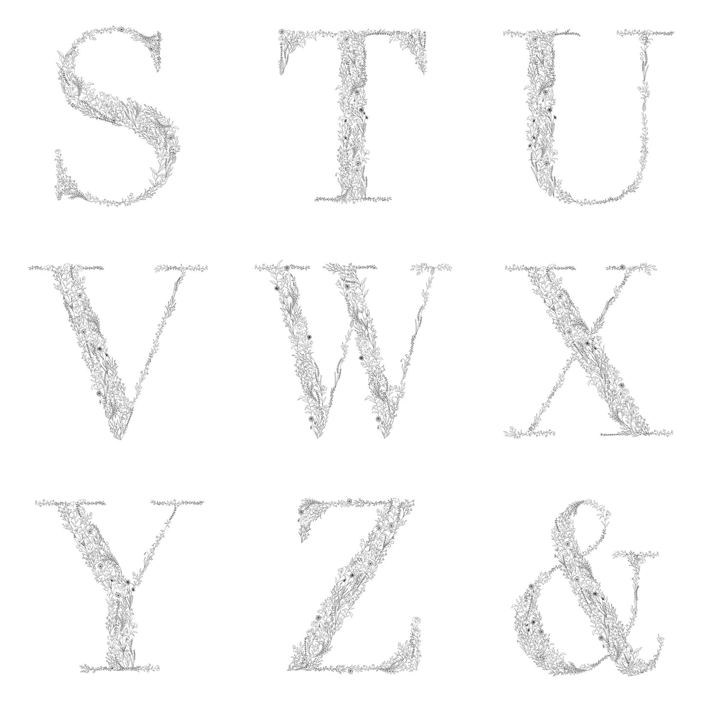 Floral & Botanical Personalised Initial Print