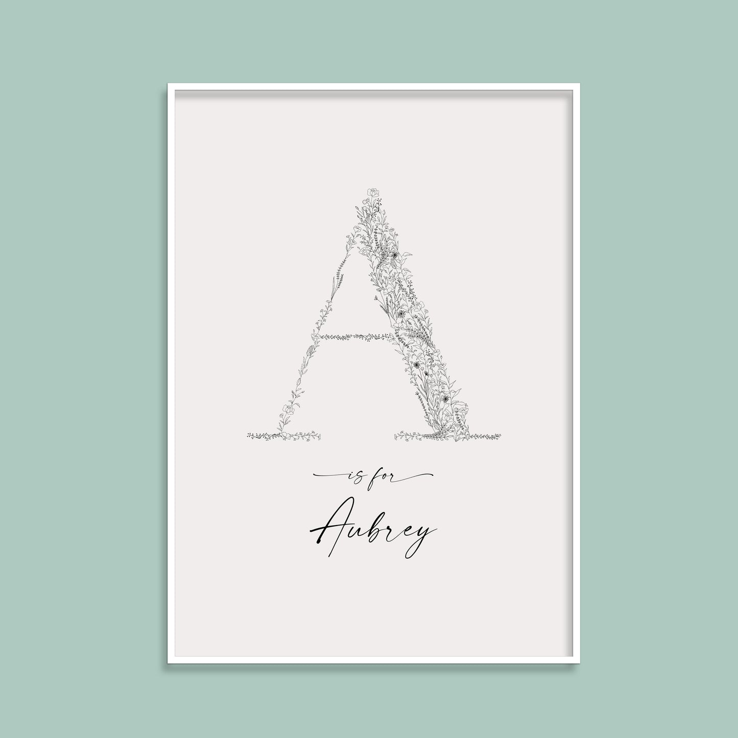 Floral & Botanical Personalised Initial Print