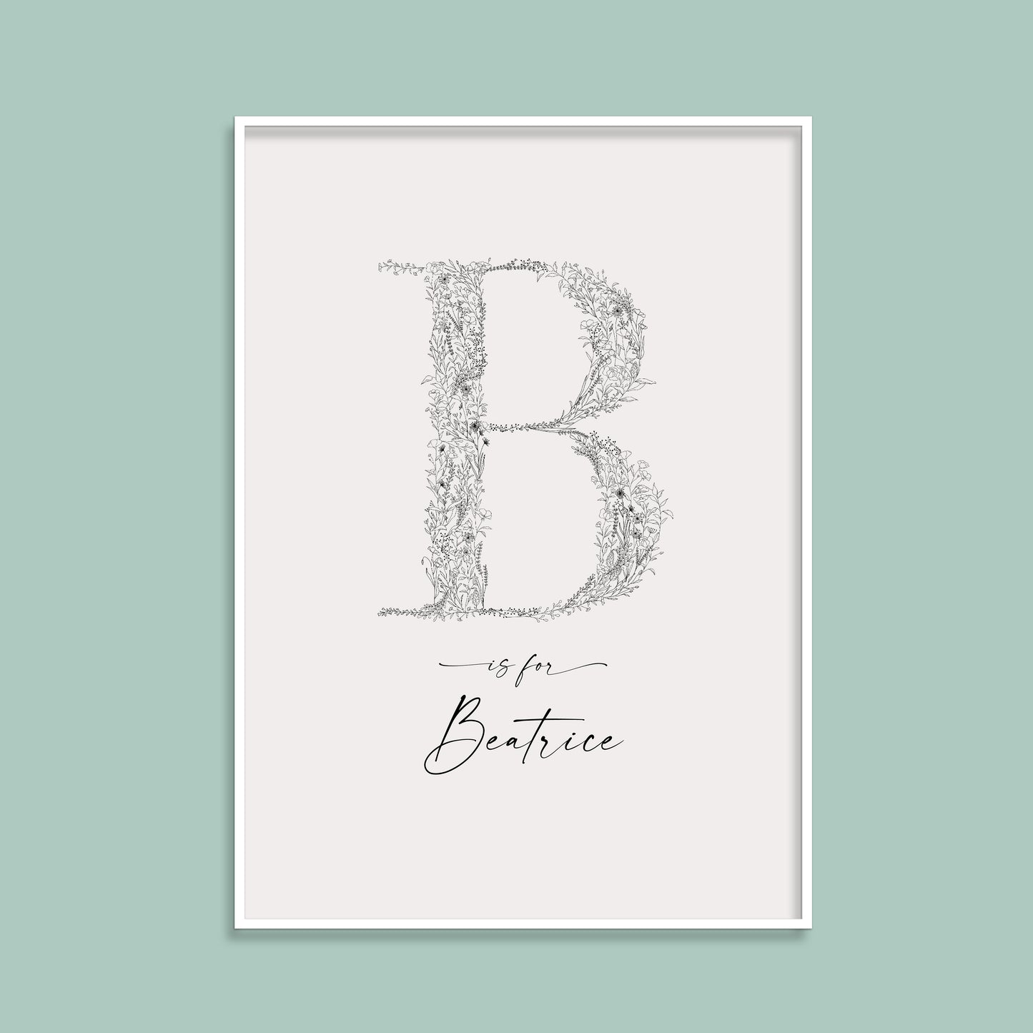 Floral & Botanical Personalised Initial Print