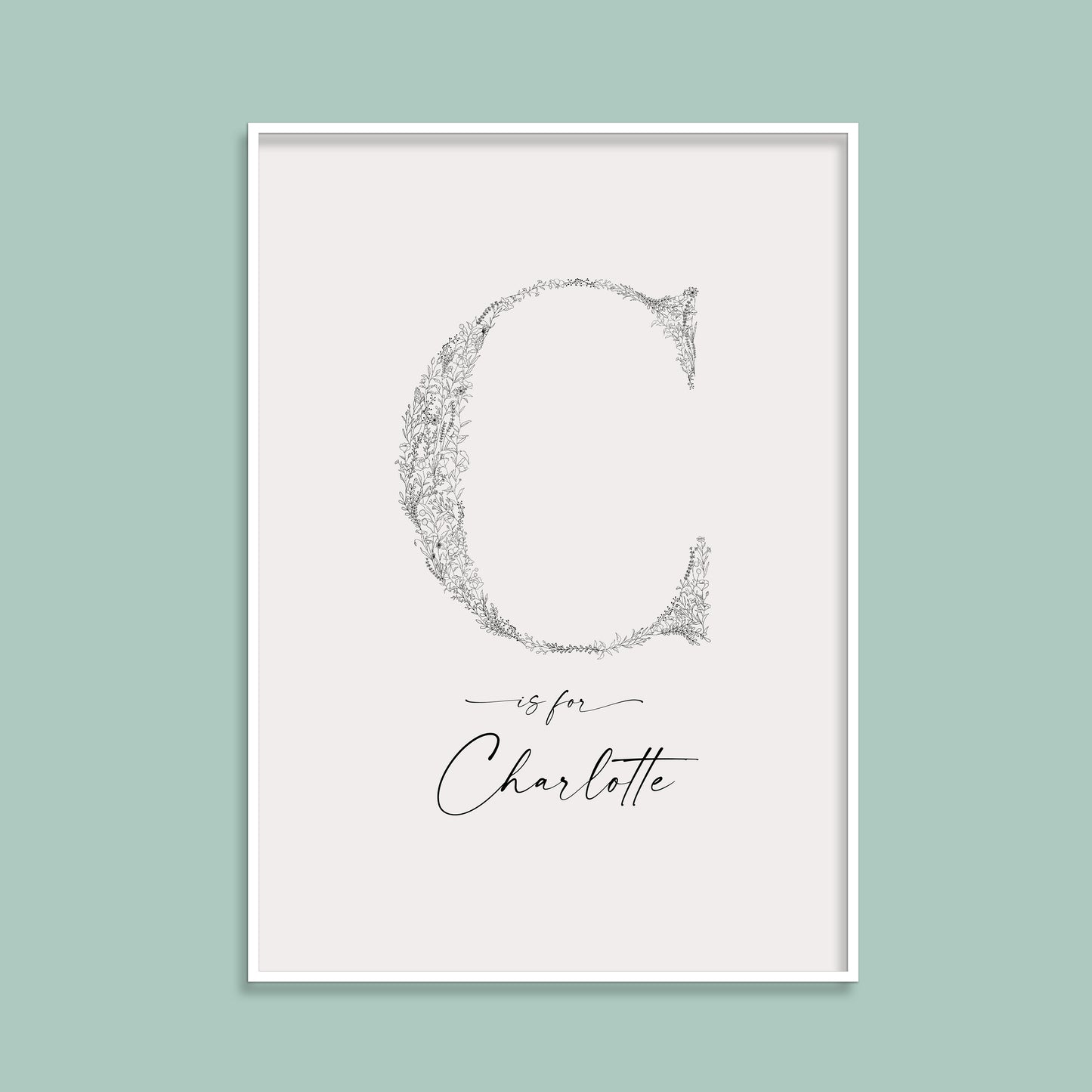 Floral & Botanical Personalised Initial Print