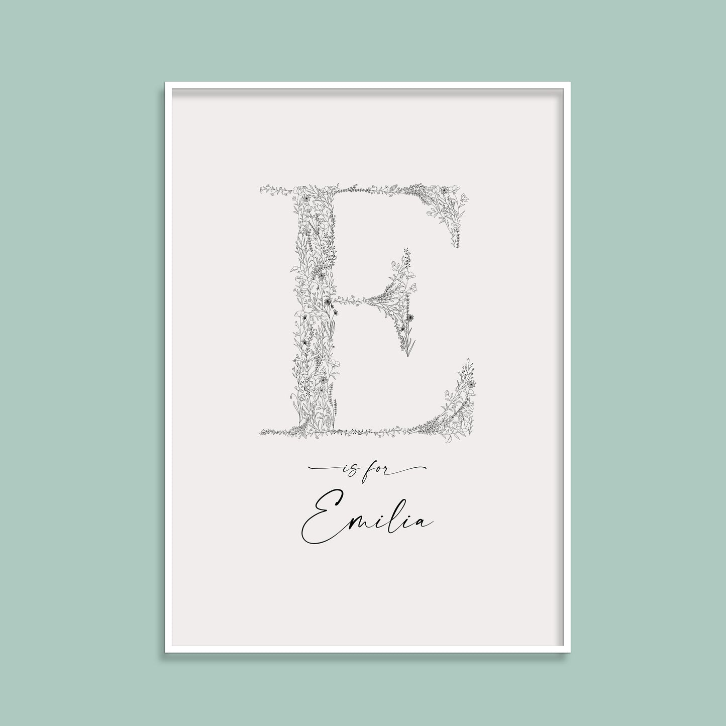 Floral & Botanical Personalised Initial Print