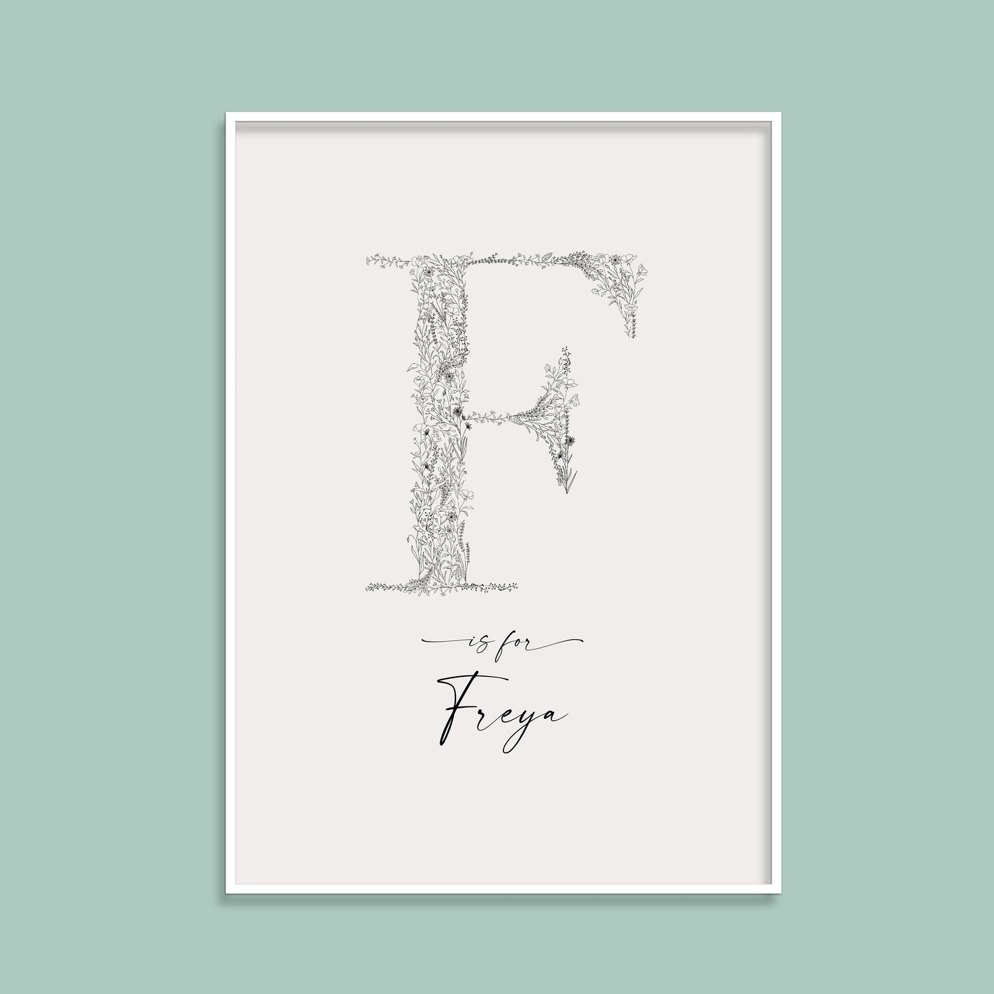 Floral & Botanical Personalised Initial Print
