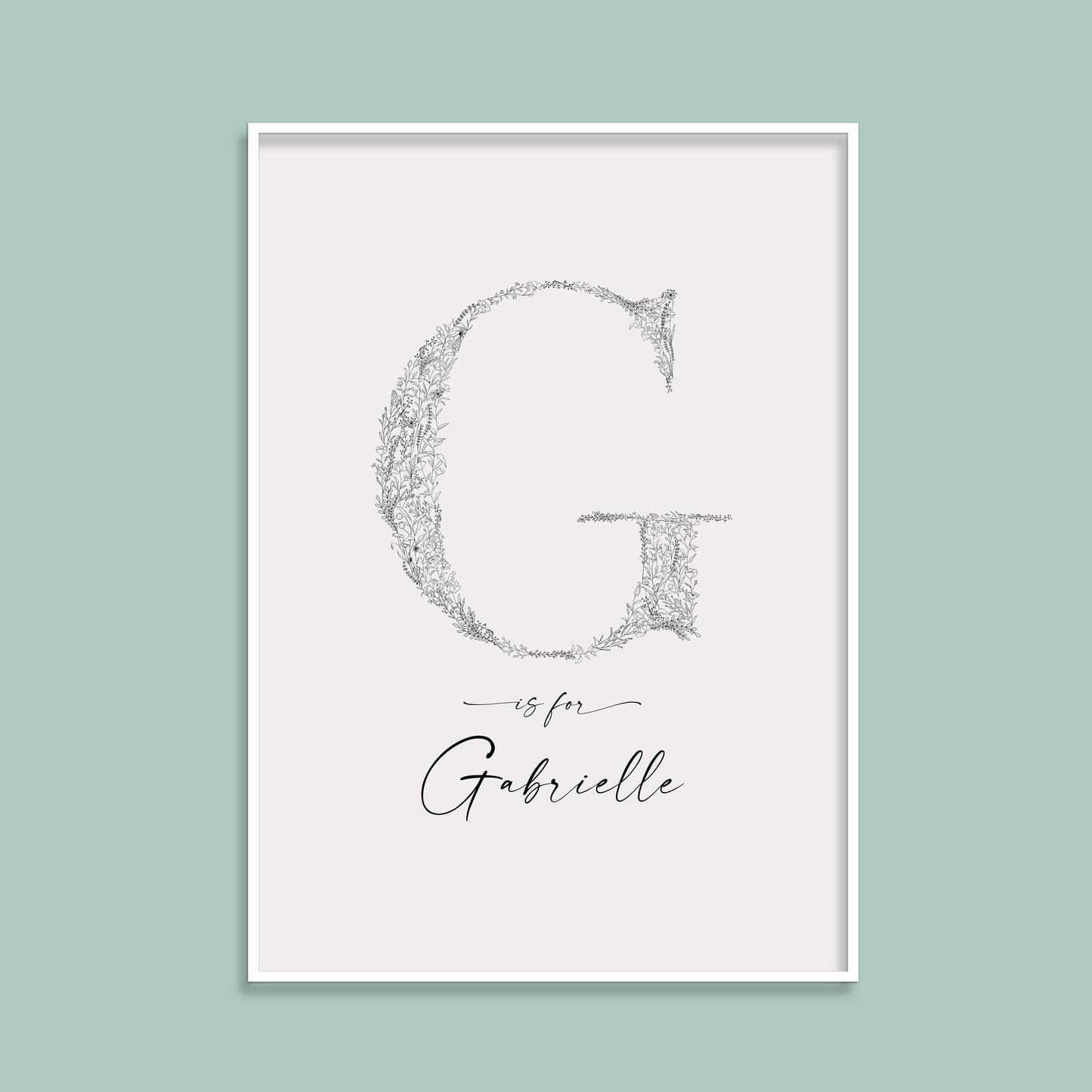 Floral & Botanical Personalised Initial Print