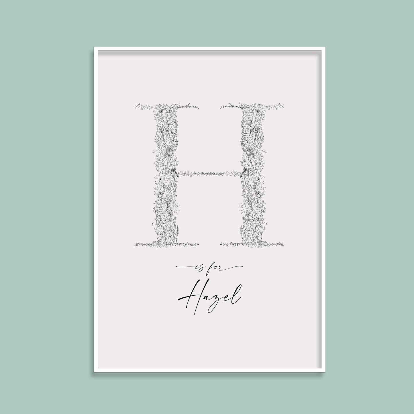 Floral & Botanical Personalised Initial Print