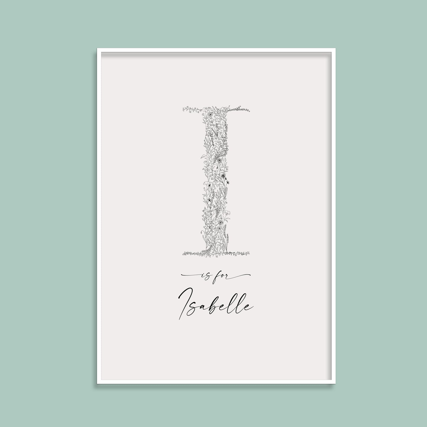 Floral & Botanical Personalised Initial Print