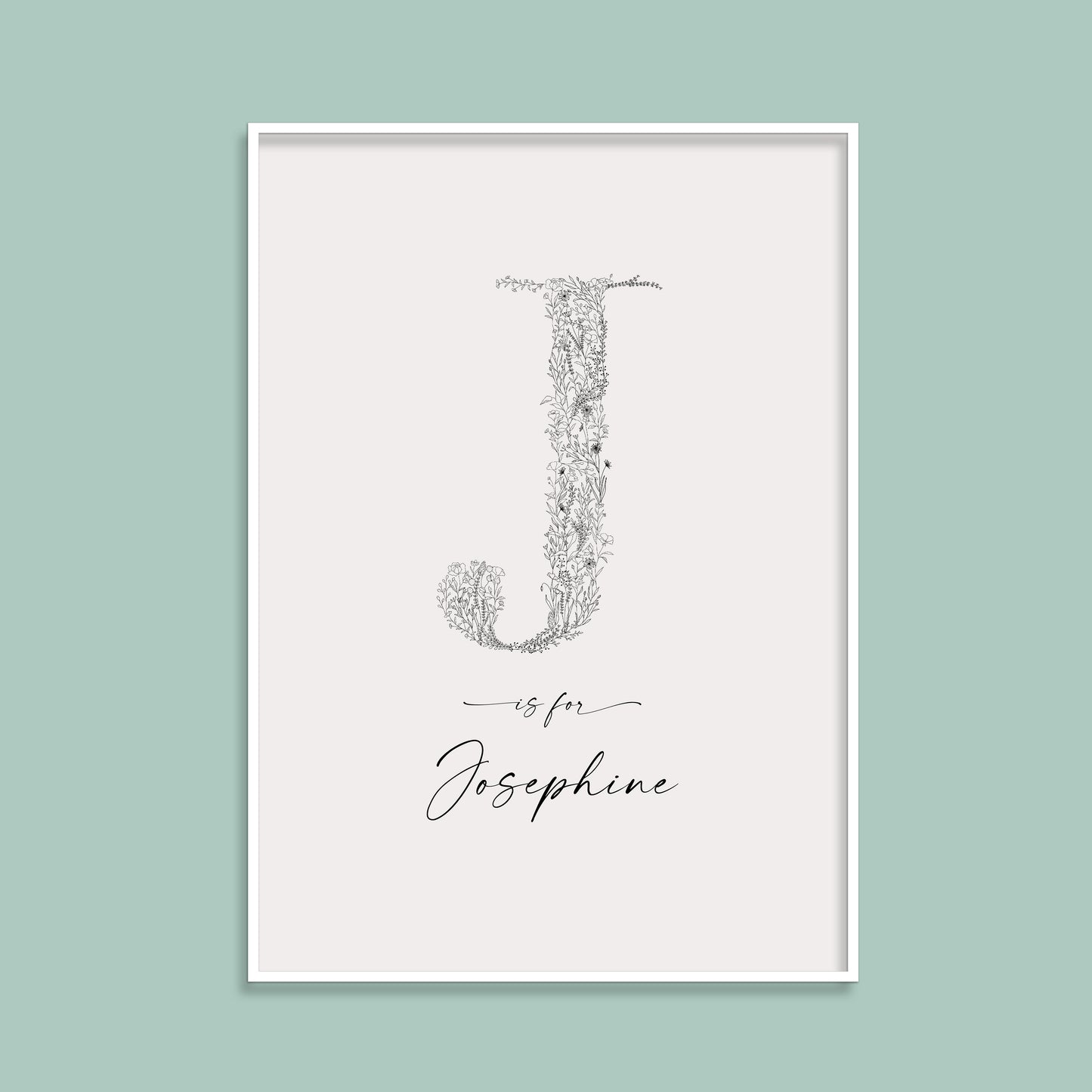 Floral & Botanical Personalised Initial Print