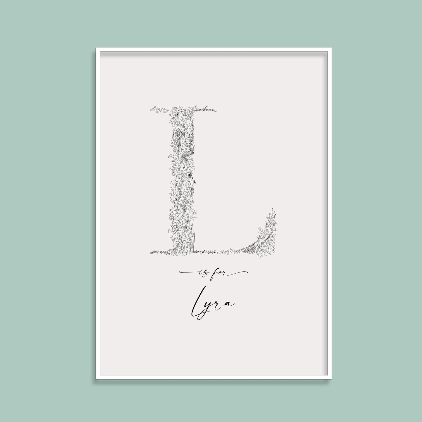 Floral & Botanical Personalised Initial Print