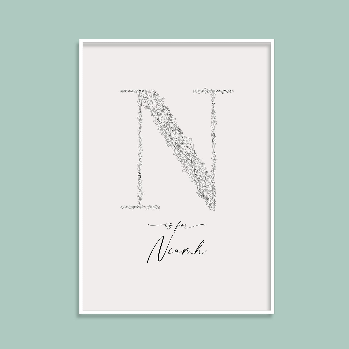 Floral & Botanical Personalised Initial Print