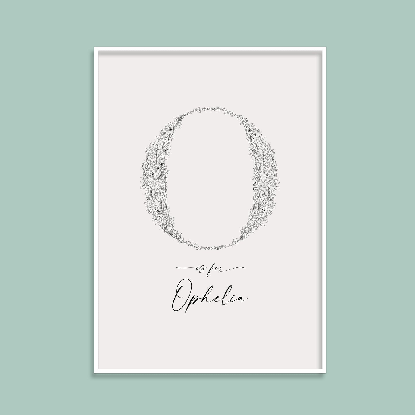 Floral & Botanical Personalised Initial Print
