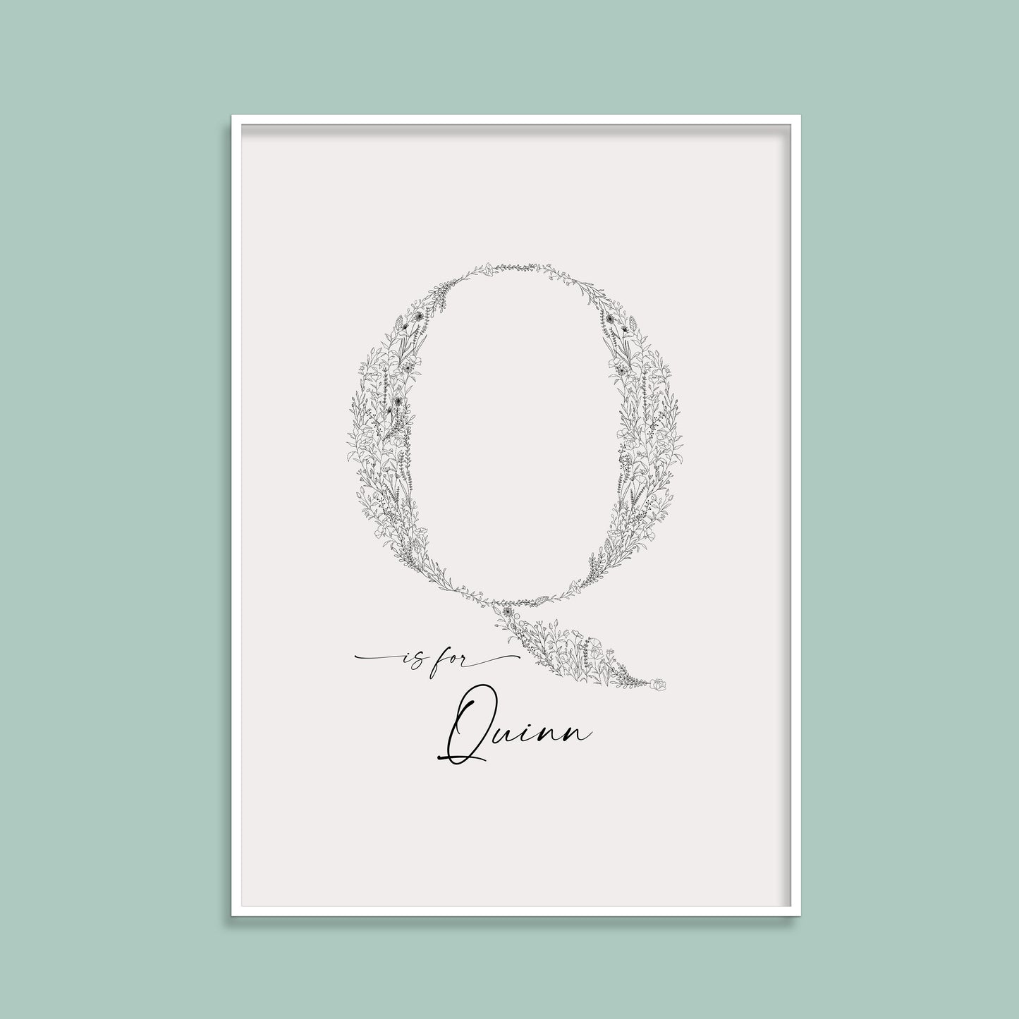 Floral & Botanical Personalised Initial Print