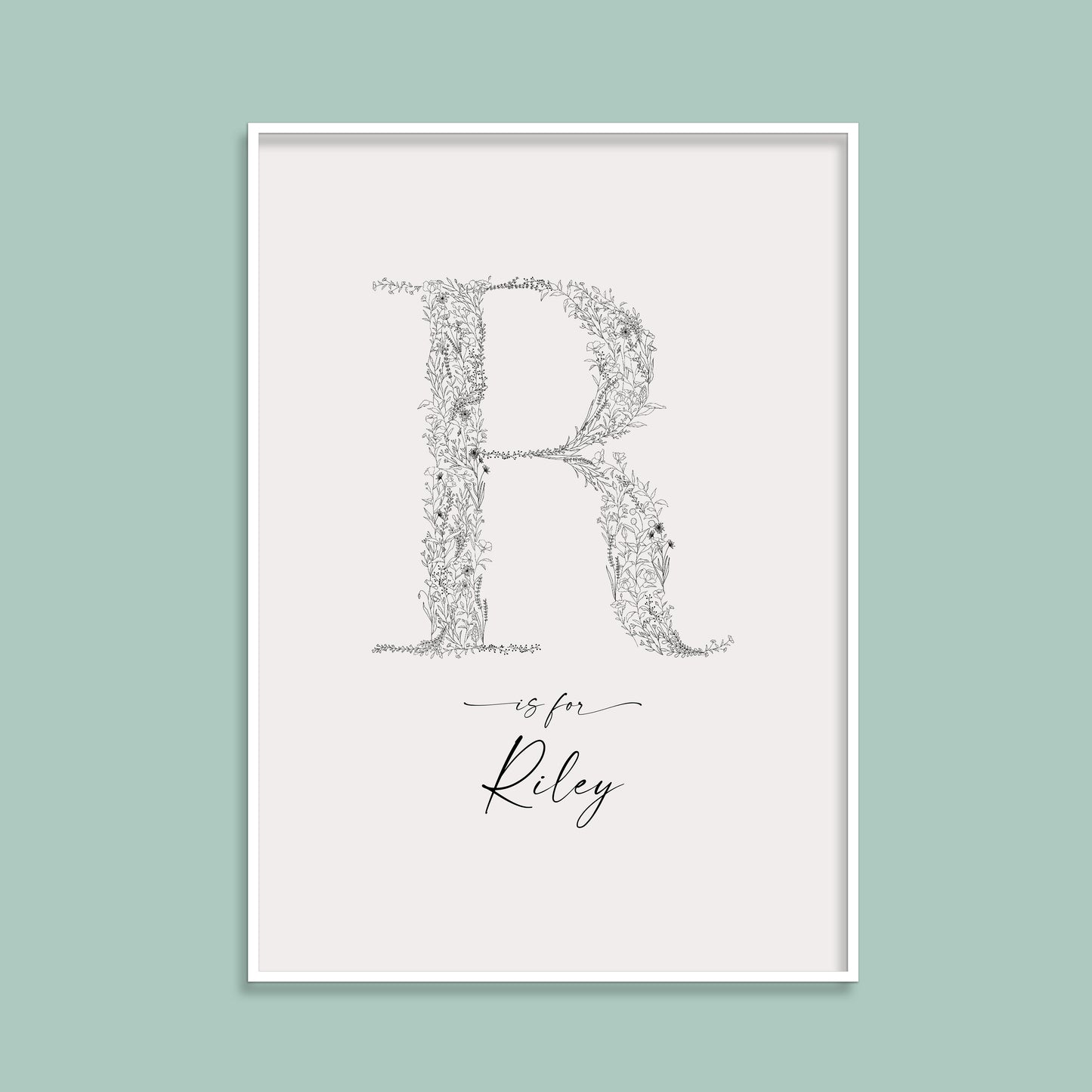 Floral & Botanical Personalised Initial Print