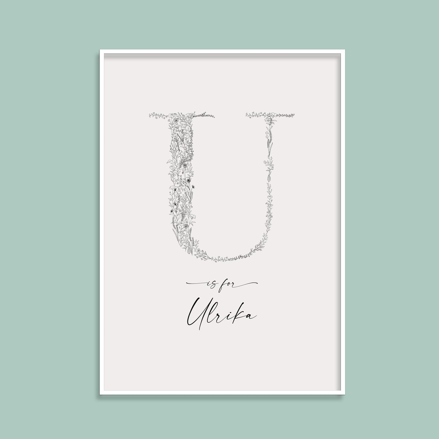 Floral & Botanical Personalised Initial Print
