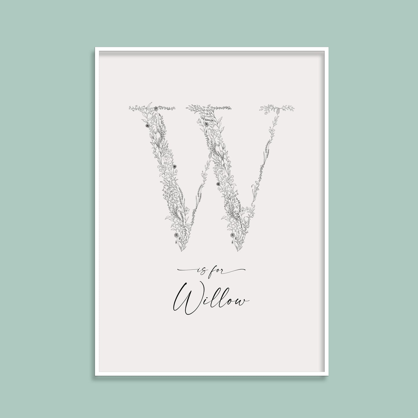 Floral & Botanical Personalised Initial Print