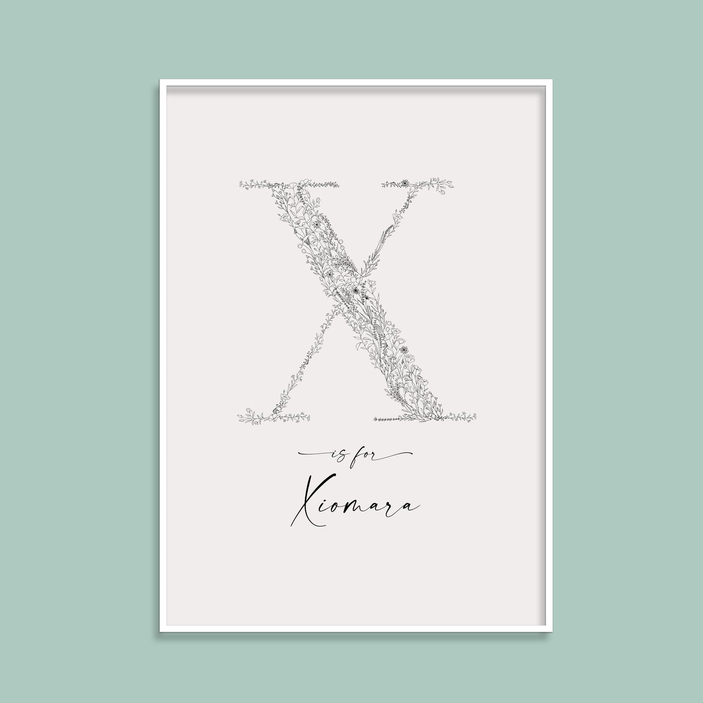 Floral & Botanical Personalised Initial Print