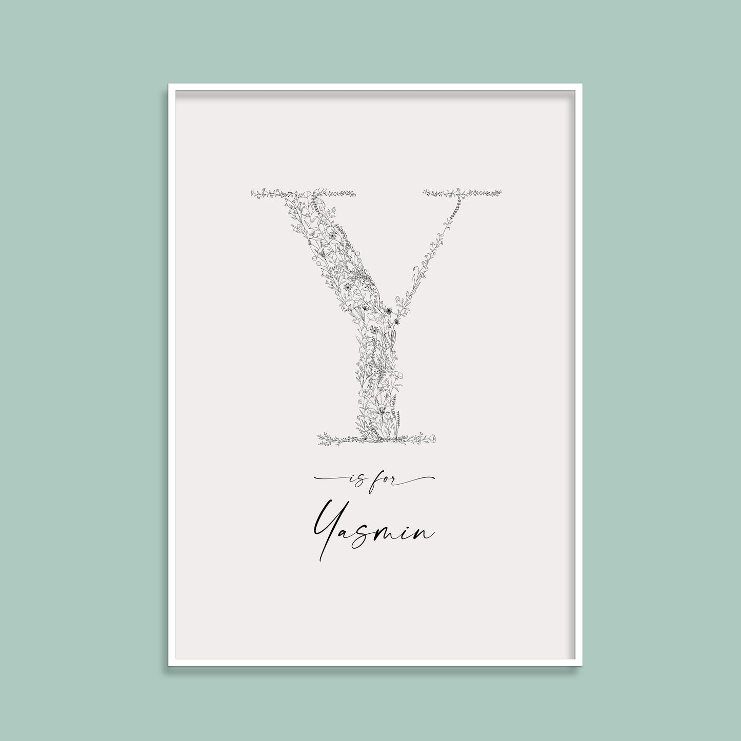 Floral & Botanical Personalised Initial Print
