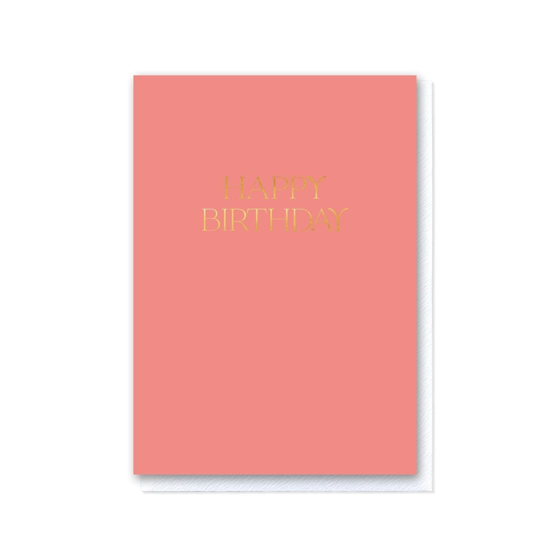 Elegant Coral Happy Birthday Card