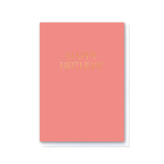 Elegant Coral Happy Birthday Card