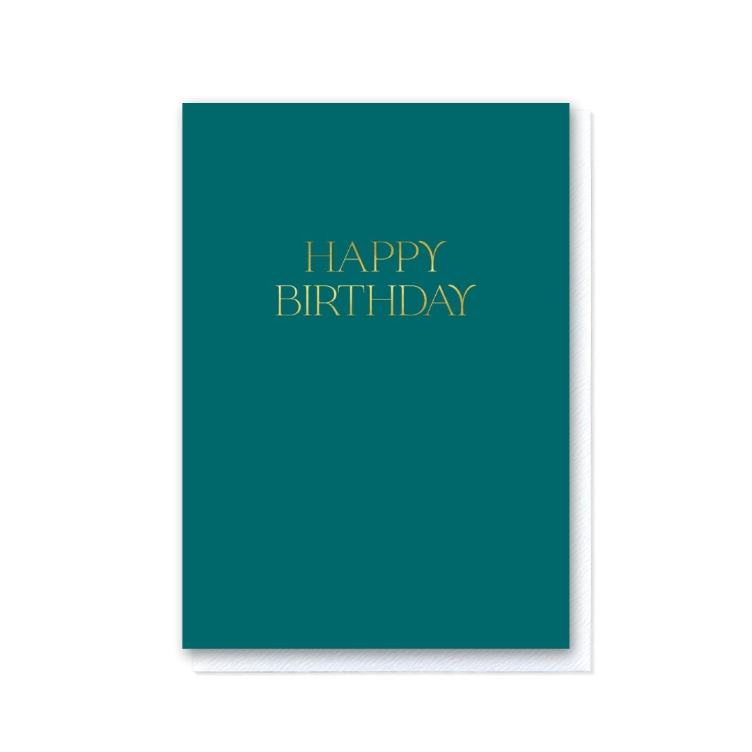 Elegant Dark Teal Happy Birthday Card