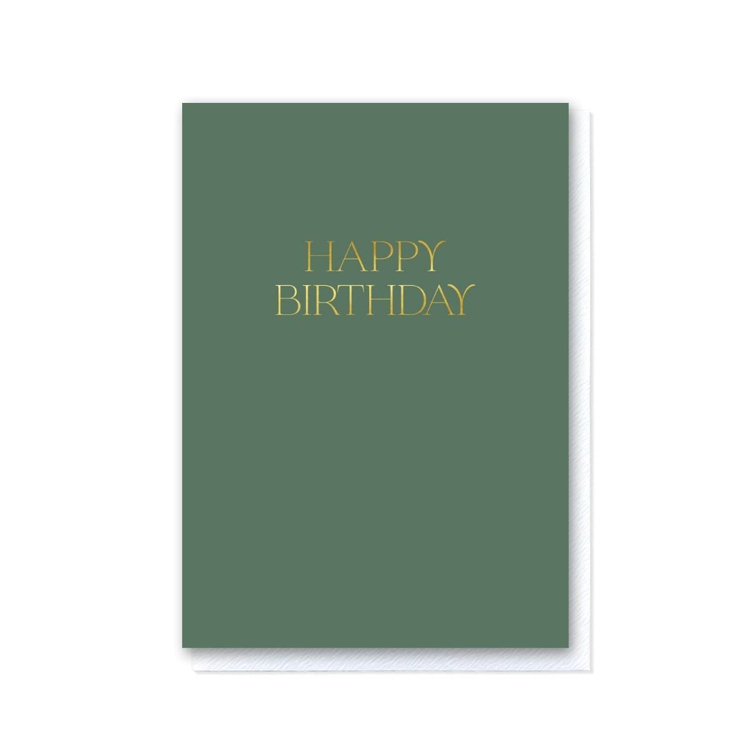 Elegant Sage Green Happy Birthday Card