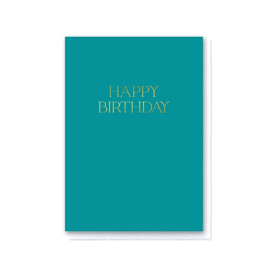 Elegant Teal Happy Birthday Card
