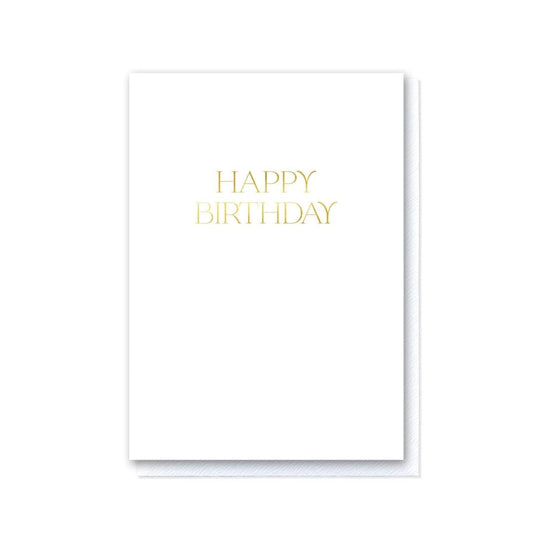 Elegant White Happy Birthday Card