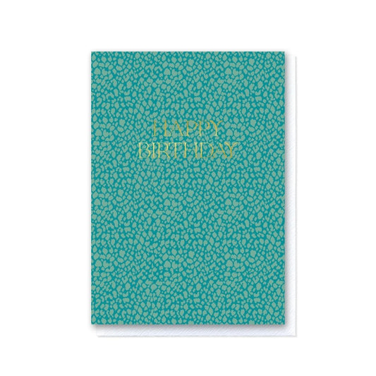 Elegant Teal Speckle Happy Birthday Card