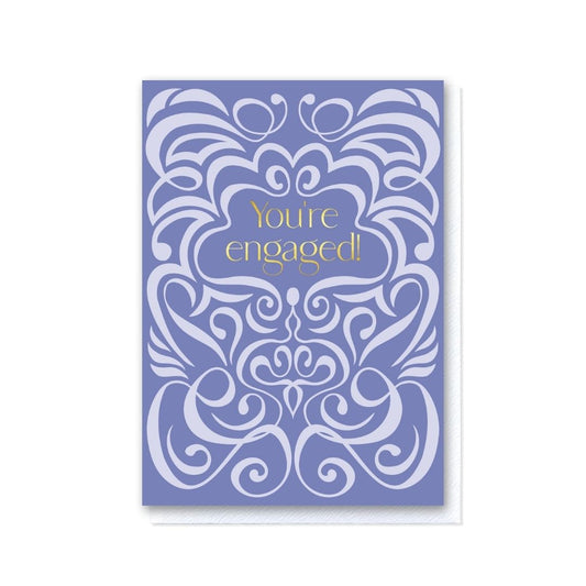 Lilac Two-Tone Swirl You're Engaged Card