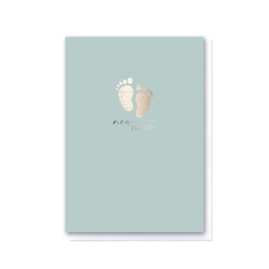 New Parents Baby Feet Duck Egg Card