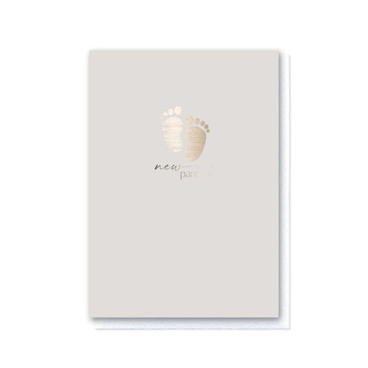 New Parents Baby Feet Pale Grey Card