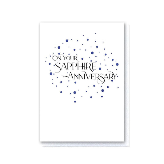Milestone Moments Sapphire Wedding Anniversary Card in Blue Foil