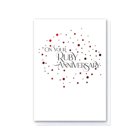 Milestone Moments Ruby Wedding Anniversary Card in Burgundy Foil