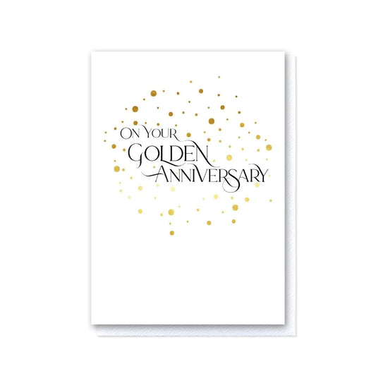 Milestone Moments Golden Wedding Anniversary Card in Gold Foil