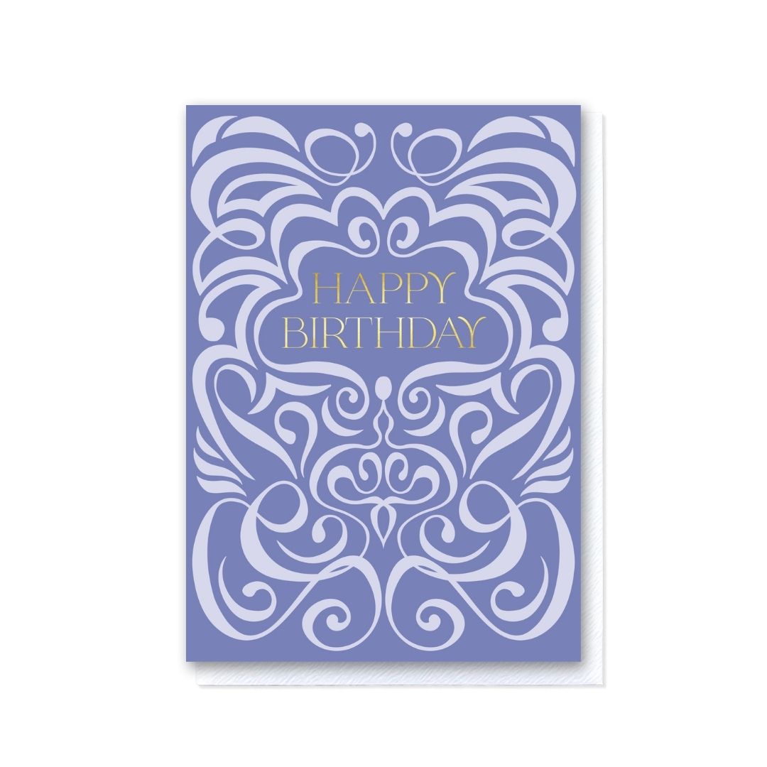 Lilac Swirl Two-Tone Swirl Happy Birthday