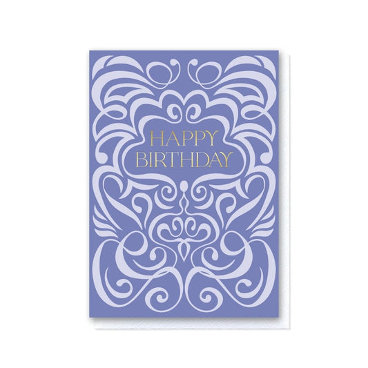Lilac Swirl Two-Tone Swirl Happy Birthday