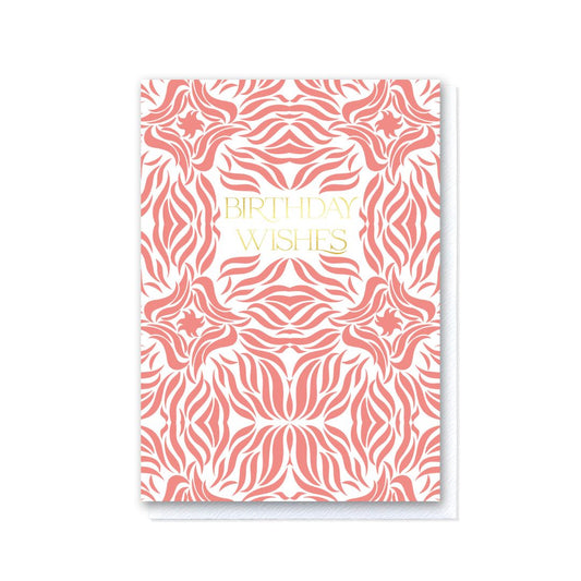 Birthday Wishes in Coral Swishes