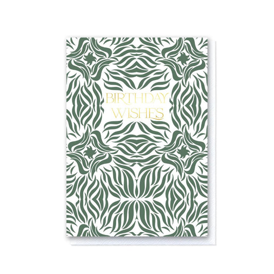 Birthday Wishes in Sage Green Swishes