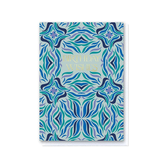 Birthday Wishes in Iris Mint Swishes
