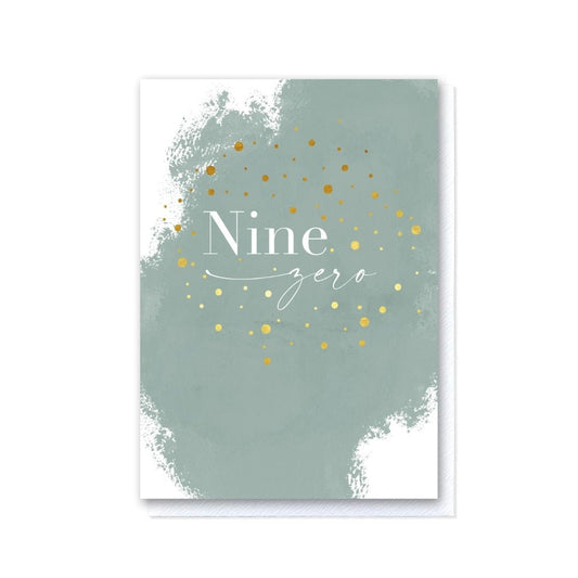 Painted Nine Zero Birthday Card