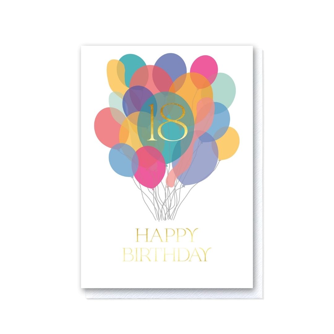 Eighteenth Birthday Balloon Bunch Card