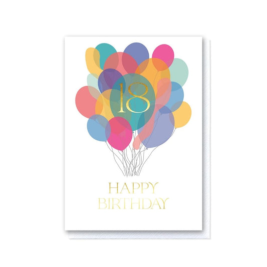 Eighteenth Birthday Balloon Bunch Card