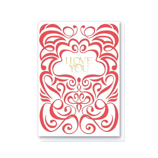 Swirl Red & White I Love You