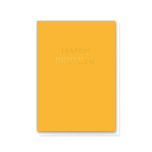 Elegant Mustard Happy Birthday Card