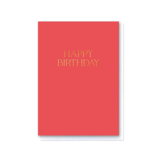 Elegant Dark Coral Happy Birthday Card